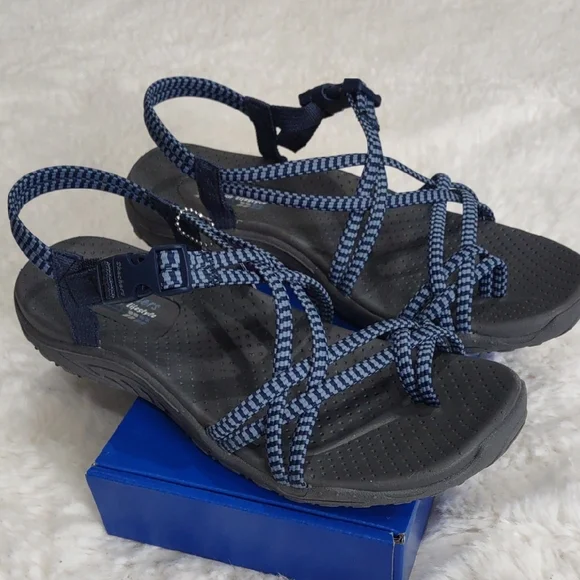 Skechers Blue Strappy Sandals, Size 10 - Picture 9 of 17